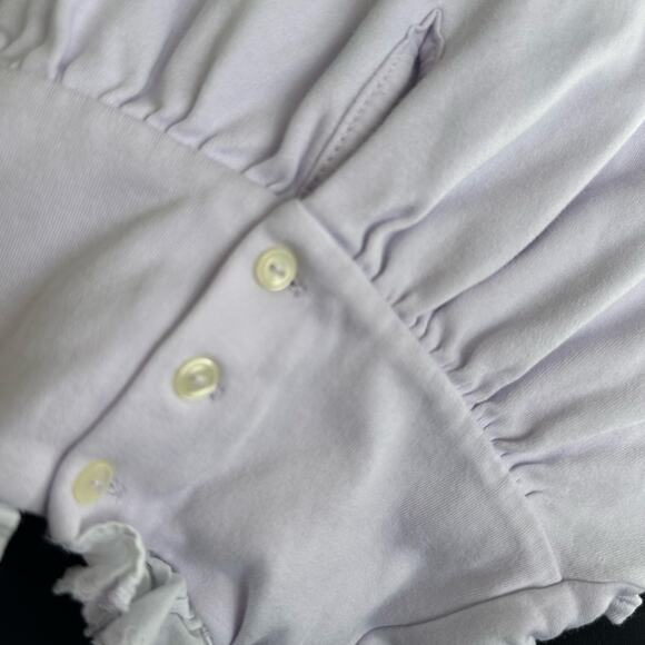 Purple Embroidered Ruffle Collar Short Romper - 24 Months - Picture 5 of 6